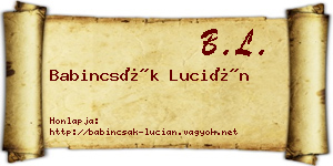 Babincsák Lucián névjegykártya